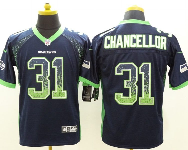 Men's Seattle Seahawks Kam Chancellor #31 Navy Jersey