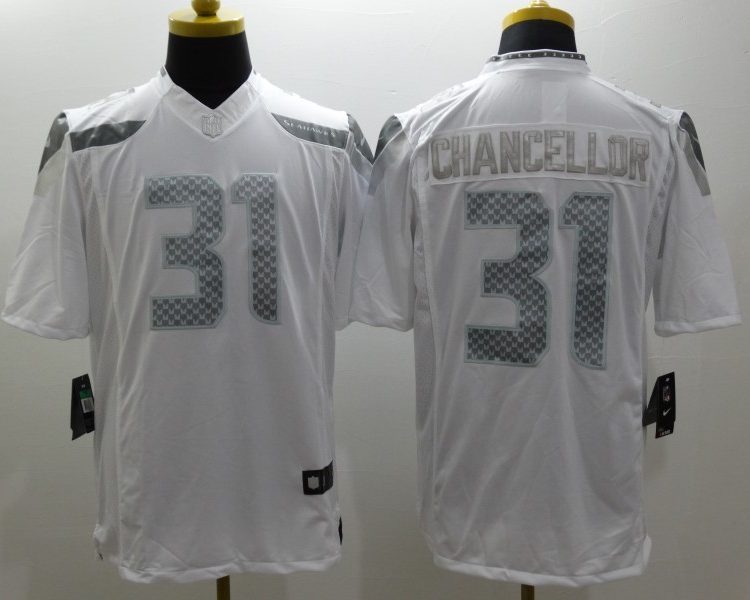 Men's Seattle Seahawks Kam Chancellor #31 White Jersey