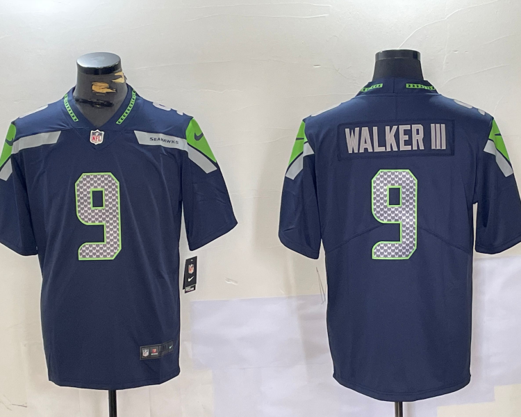 Men's Seattle Seahawks Kenneth Walker III #9 Navy Jersey