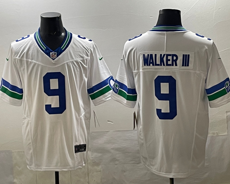 Men's Seattle Seahawks Kenneth Walker III #9 White Alternate Jersey