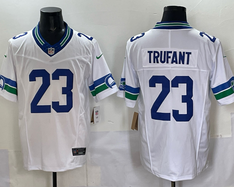 Men's Seattle Seahawks Marcus Trufant #23 White Alternate Jersey