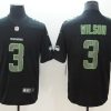 Men's Seattle Seahawks Russell Wilson #3 Black Authentic Jersey