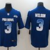 Men's Seattle Seahawks Russell Wilson #3 Blue Jersey