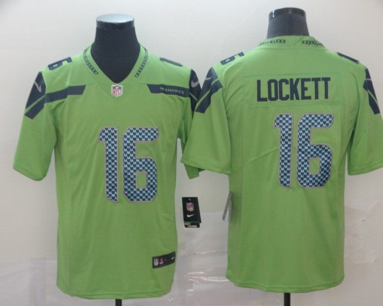 Men's Seattle Seahawks Tyler Lockett #16 Green Jersey