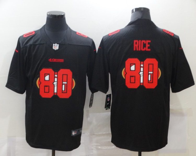 Men's San Francisco 49ers #80 Jerry Rice Black Alternate Jersey