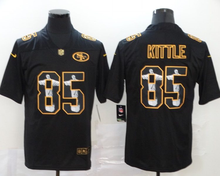 Men's San Francisco 49ers #85 George Kittle Black Authentic Jersey