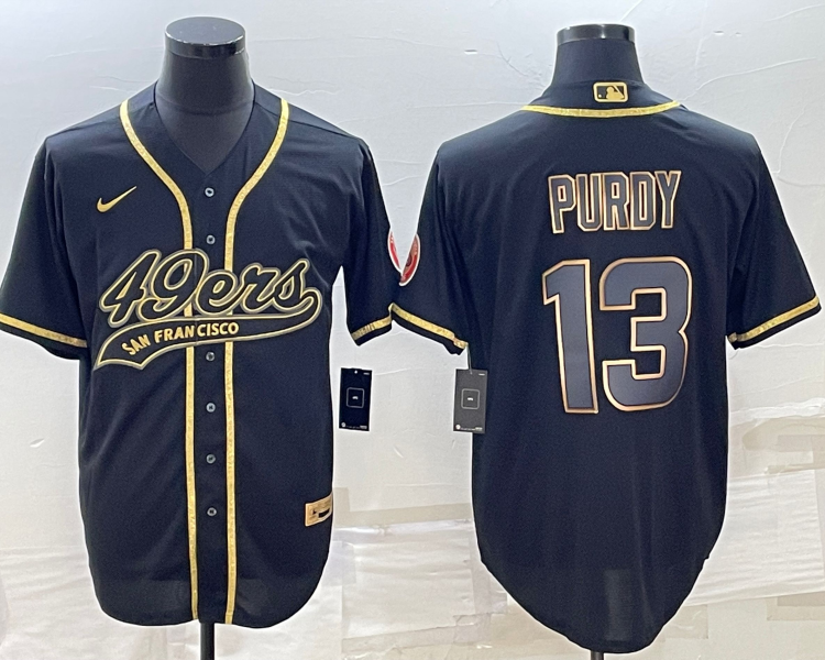Men's San Francisco 49ers Brock Purdy #13 Black Jersey Joint Edition