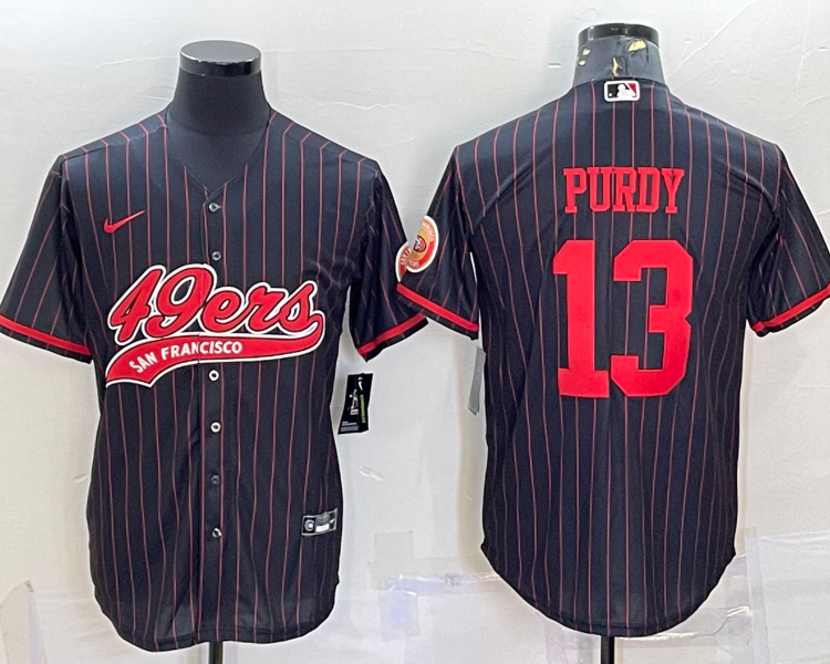 Men's San Francisco 49ers Brock Purdy #13 Black Jersey Joint Edition
