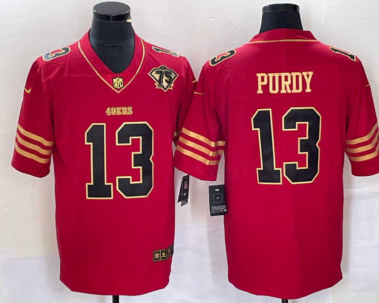 Men's San Francisco 49ers Brock Purdy #13 Red 75th Anniversary Jersey