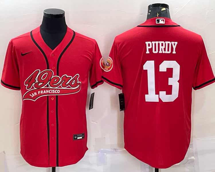 Men's San Francisco 49ers Brock Purdy #13 Red Jersey Joint Edition