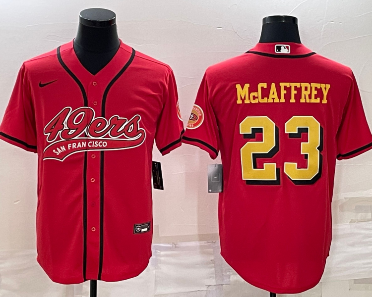 Men's San Francisco 49ers Christian McCaffrey #23 Red Jersey Joint Edition