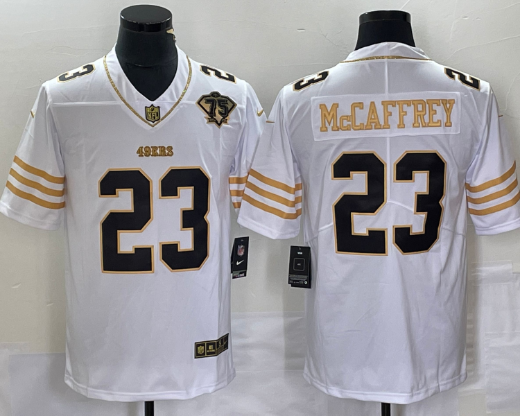 Men's San Francisco 49ers Christian McCaffrey #23 White Jersey