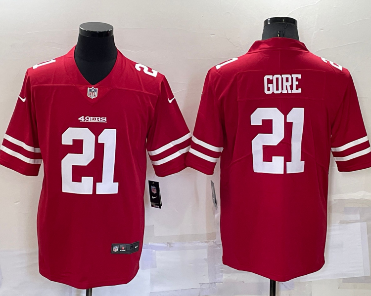Men's San Francisco 49ers Frank Gore #21 Red Jersey