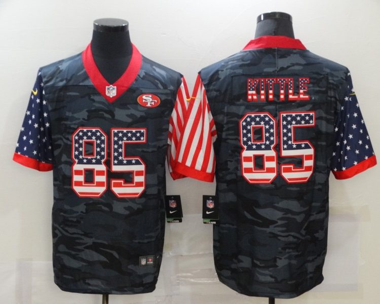 Men's San Francisco 49ers George Kittle #85 Gray Camouflage Jersey