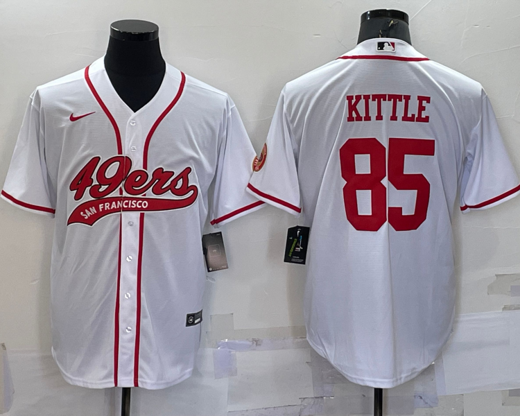 Men's San Francisco 49ers George Kittle #85 White Jersey Joint Edition