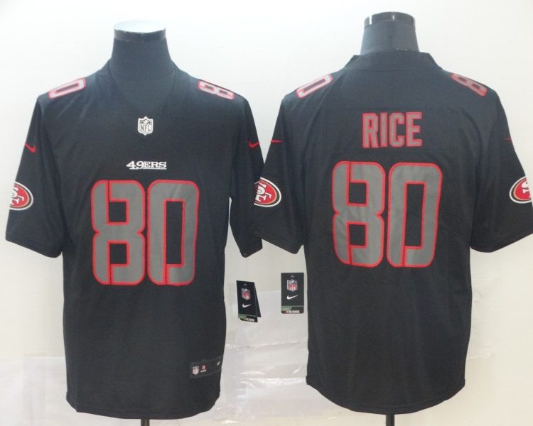 Men's San Francisco 49ers Jerry Rice #80 Black Team Jersey