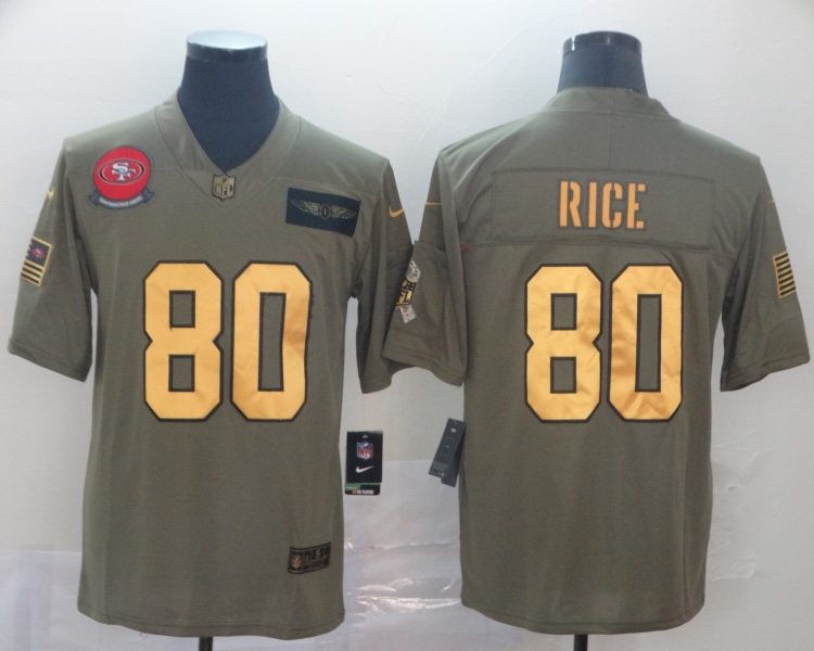 Men's San Francisco 49ers Jerry Rice #80 Brown Jersey