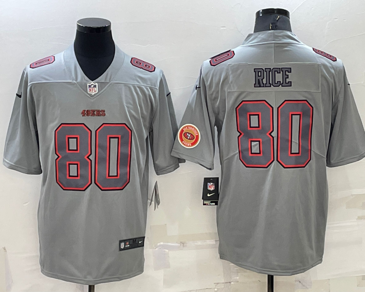Men's San Francisco 49ers Jerry Rice #80 Gray Atmosphere Jersey