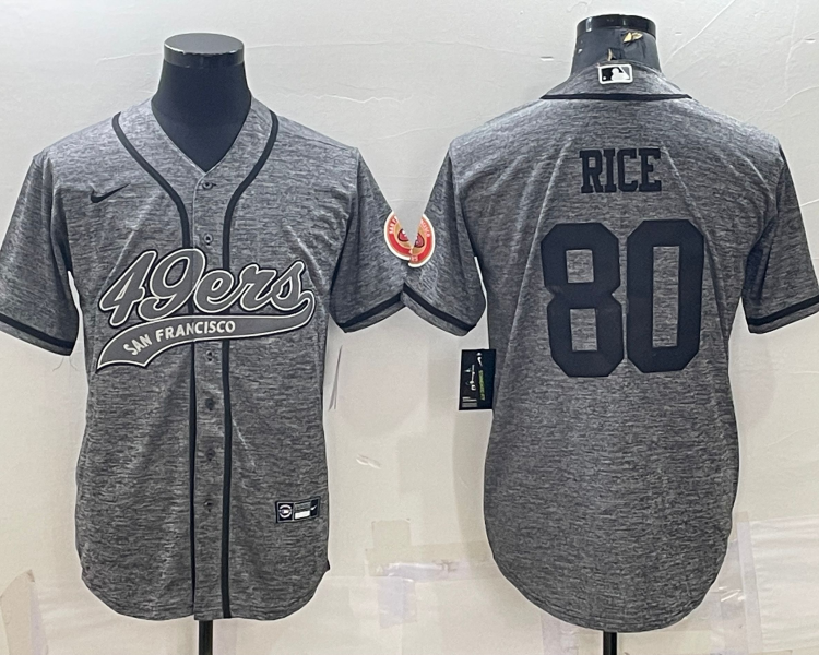 Men's San Francisco 49ers Jerry Rice #80 Grey Jersey Joint Edition