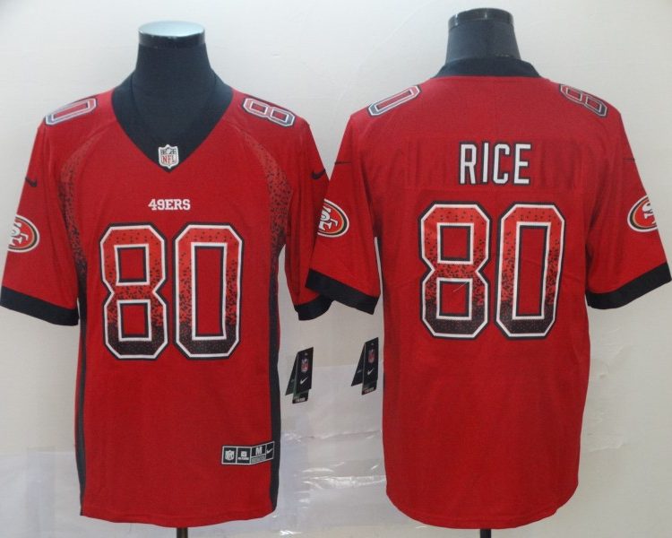 Men's San Francisco 49ers Jerry Rice #80 Red Authentic Jersey