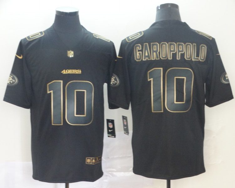 Men's San Francisco 49ers Jimmy Garoppolo #10 Black Authentic Jersey