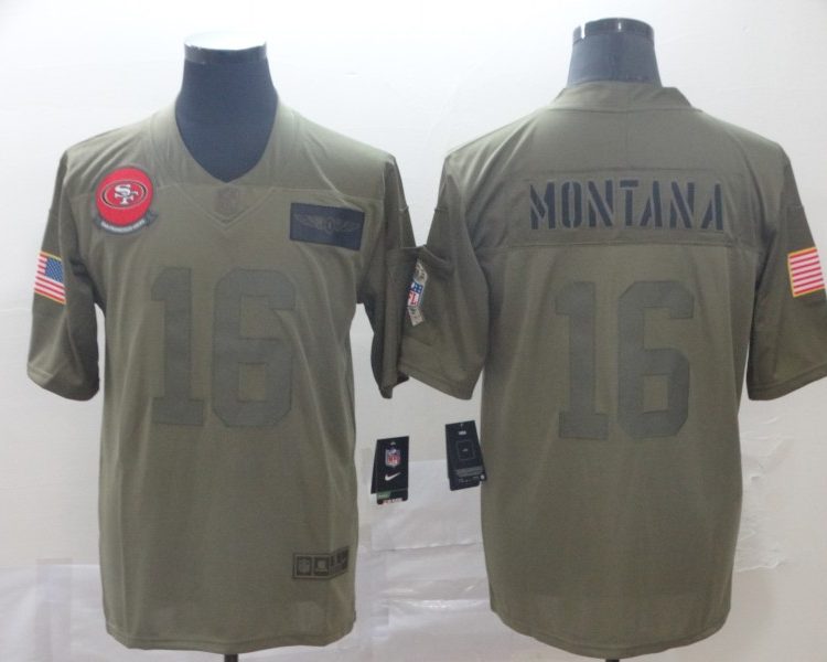 Men's San Francisco 49ers Joe Montana #16 Brown Jersey