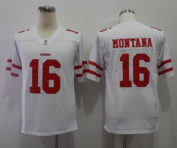 Men's San Francisco 49ers Joe Montana #16 White Jersey