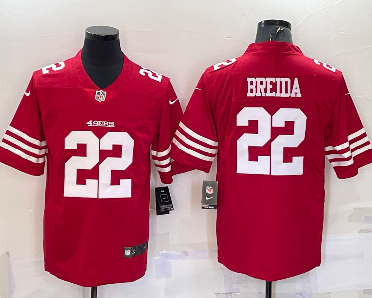 Men's San Francisco 49ers Matt Breida #22 Red Jersey