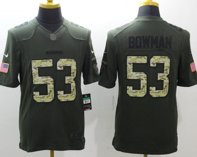 Men's San Francisco 49ers Navoro Bowman #53 Army Green Jersey