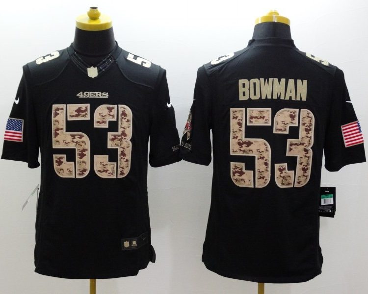 Men's San Francisco 49ers Navoro Bowman #53 Black Jersey