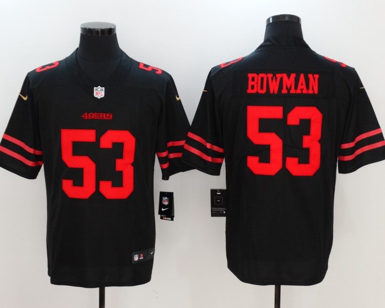 Men's San Francisco 49ers Navoro Bowman #53 Black Jersey