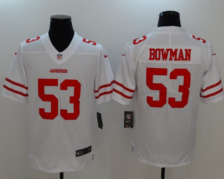 Men's San Francisco 49ers Navoro Bowman #53 White Jersey