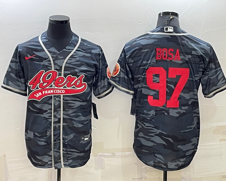 Men's San Francisco 49ers Nick Bosa #97 Grey Camouflage Jersey Joint Edition
