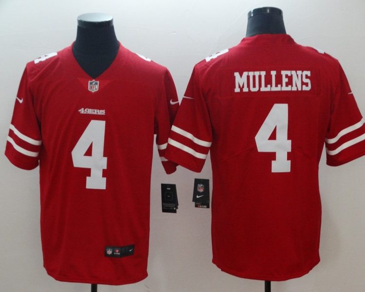 Men's San Francisco 49ers Nick Mullens #4 Red Jersey