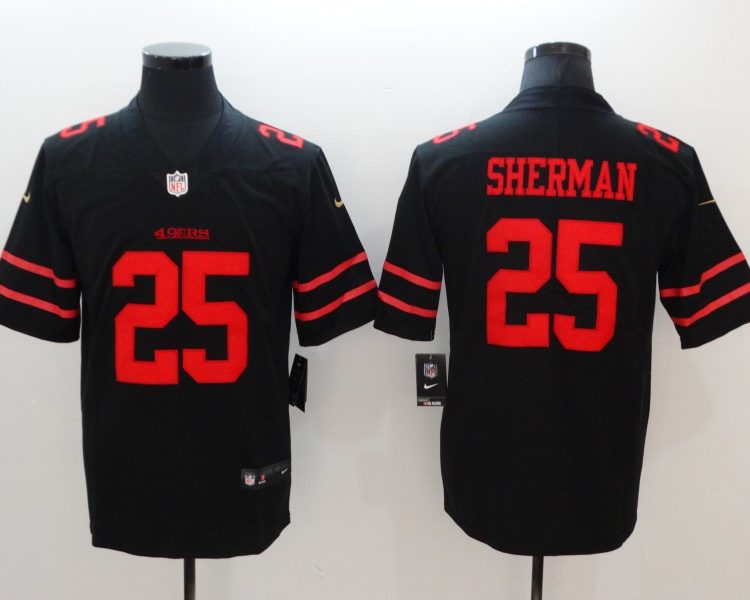 Men's San Francisco 49ers Richard Sherman #25 Black Jersey
