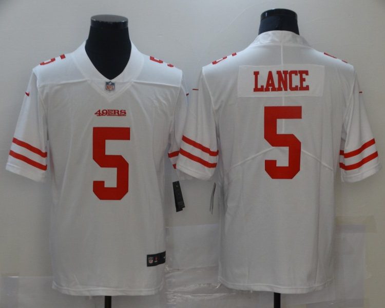 Men's San Francisco 49ers Trey Lance #5 White Jersey