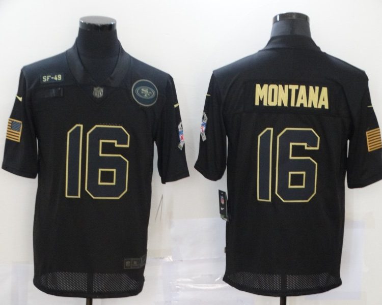 Men's San Francisco 49ers #16 Joe Montana Black Jersey