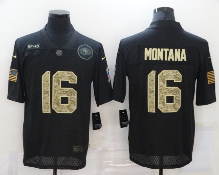 Men's San Francisco 49ers #16 Joe Montana Black Jersey