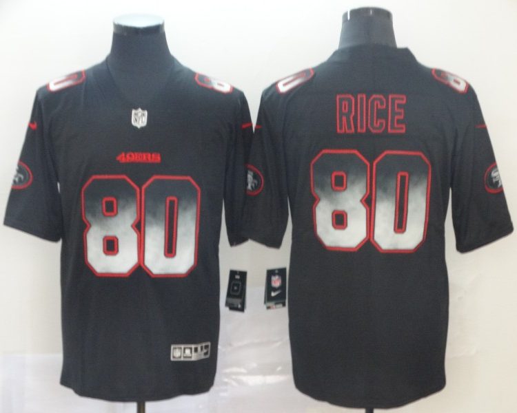 Men's San Francisco 49ers #80 Jerry Rice Black Authentic Jersey