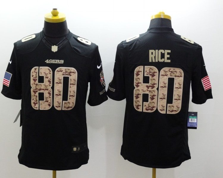 Men's San Francisco 49ers #80 Jerry Rice Black Jersey