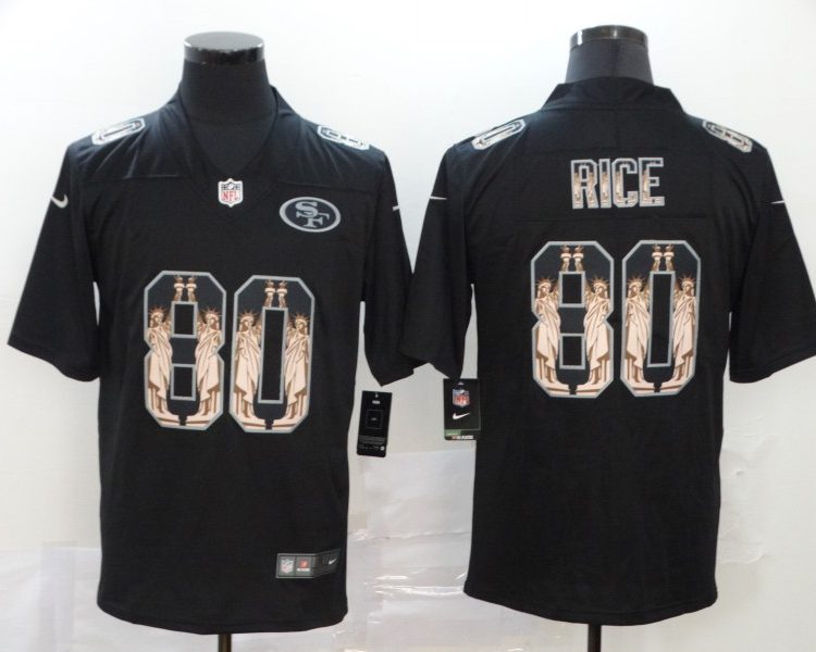 Men's San Francisco 49ers #80 Jerry Rice Black Team Jersey