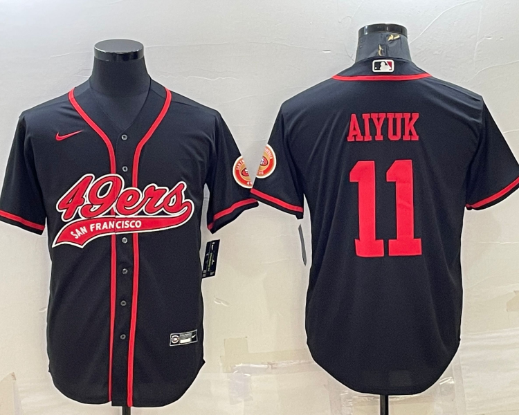 Men's San Francisco 49ers Brandon Aiyuk #11 Black Jersey Joint Edition