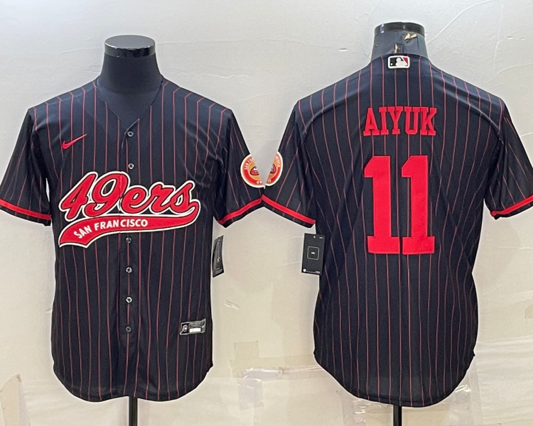 Men's San Francisco 49ers Brandon Aiyuk #11 Black Jersey Joint Edition