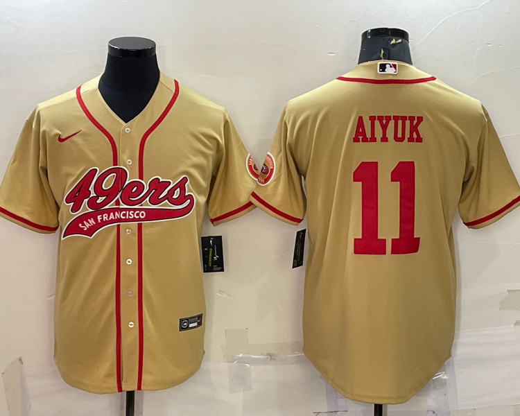 Men's San Francisco 49ers Brandon Aiyuk #11 Gold Jersey Joint Edition