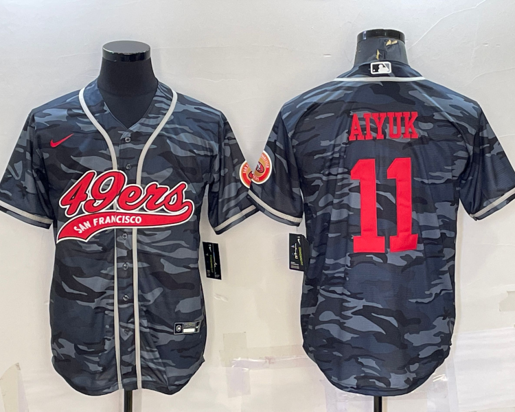 Men's San Francisco 49ers Brandon Aiyuk #11 Grey Camouflage Jersey Joint Edition