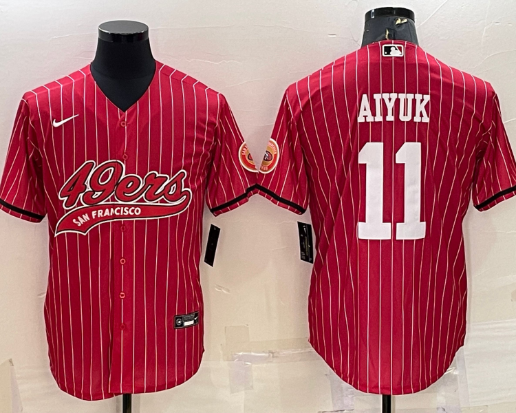 Men's San Francisco 49ers Brandon Aiyuk #11 Red Jersey Joint Edition
