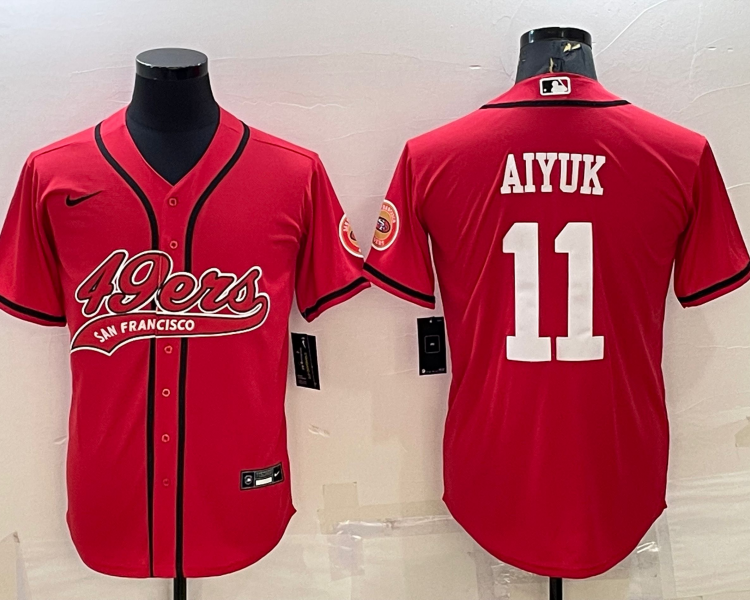Men's San Francisco 49ers Brandon Aiyuk #11 Red Jersey Joint Edition