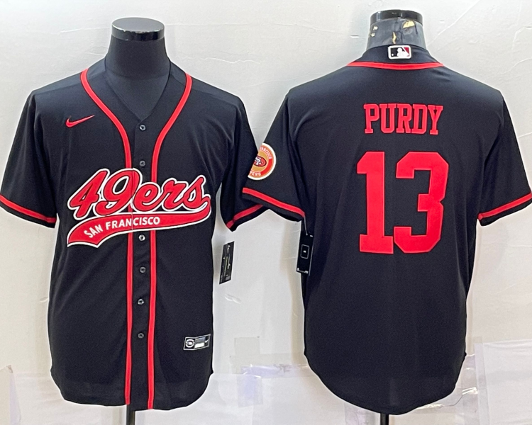 Men's San Francisco 49ers Brock Purdy #13 Black Jersey Joint Edition