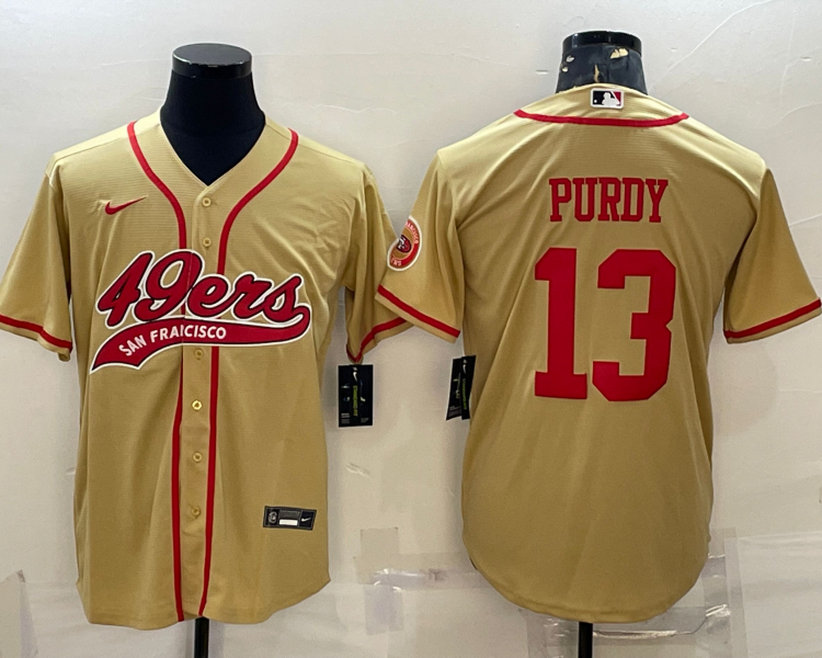 Men's San Francisco 49ers Brock Purdy #13 Gold Jersey Joint Edition