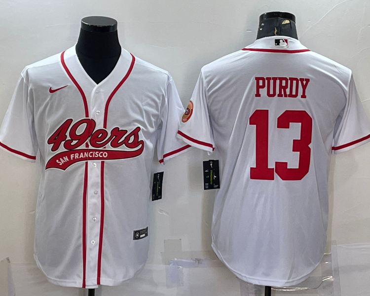 Men's San Francisco 49ers Brock Purdy #13 White Jersey Joint Edition